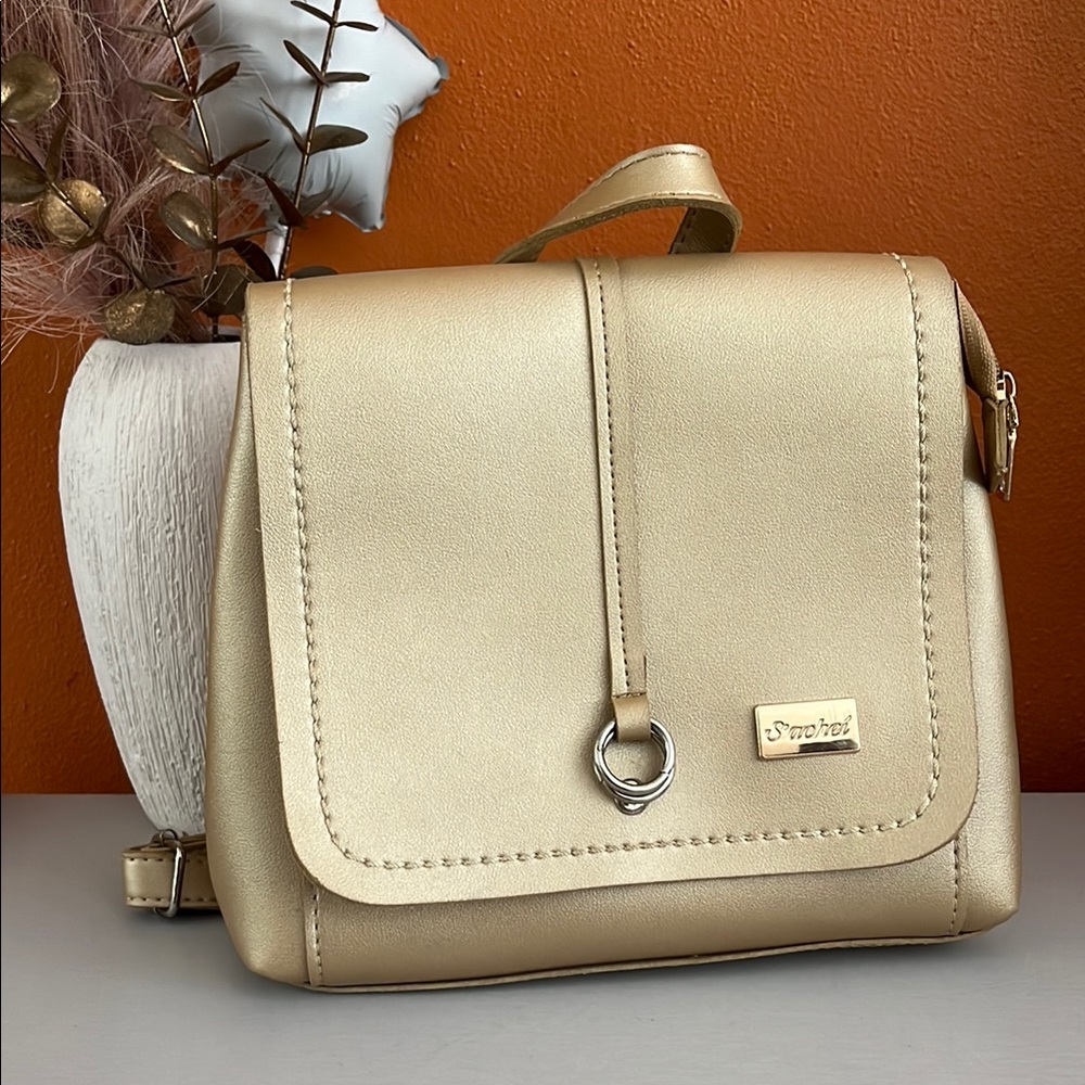 Gold Convertible Backpack Purse - S’achei